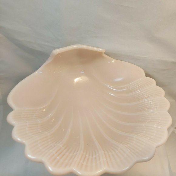Vtg Cambridge Crown Art Deco Pink Glass 10.5" Sea Shell Footed Bowl cottage core - Picture 2 of 10